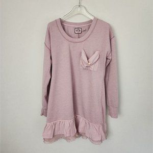 JUICY COUTURE | Sweatshirt dress ruffles blush pink sz S